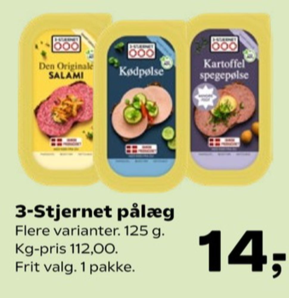 3-stjernet Gul bordpak, Salami
