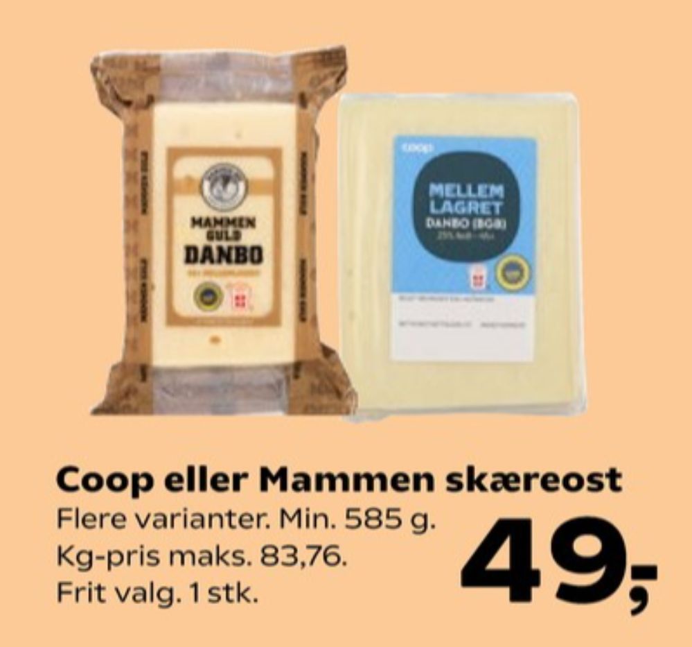 Mammen, Skæreost Danbo Guld Mellemlagret