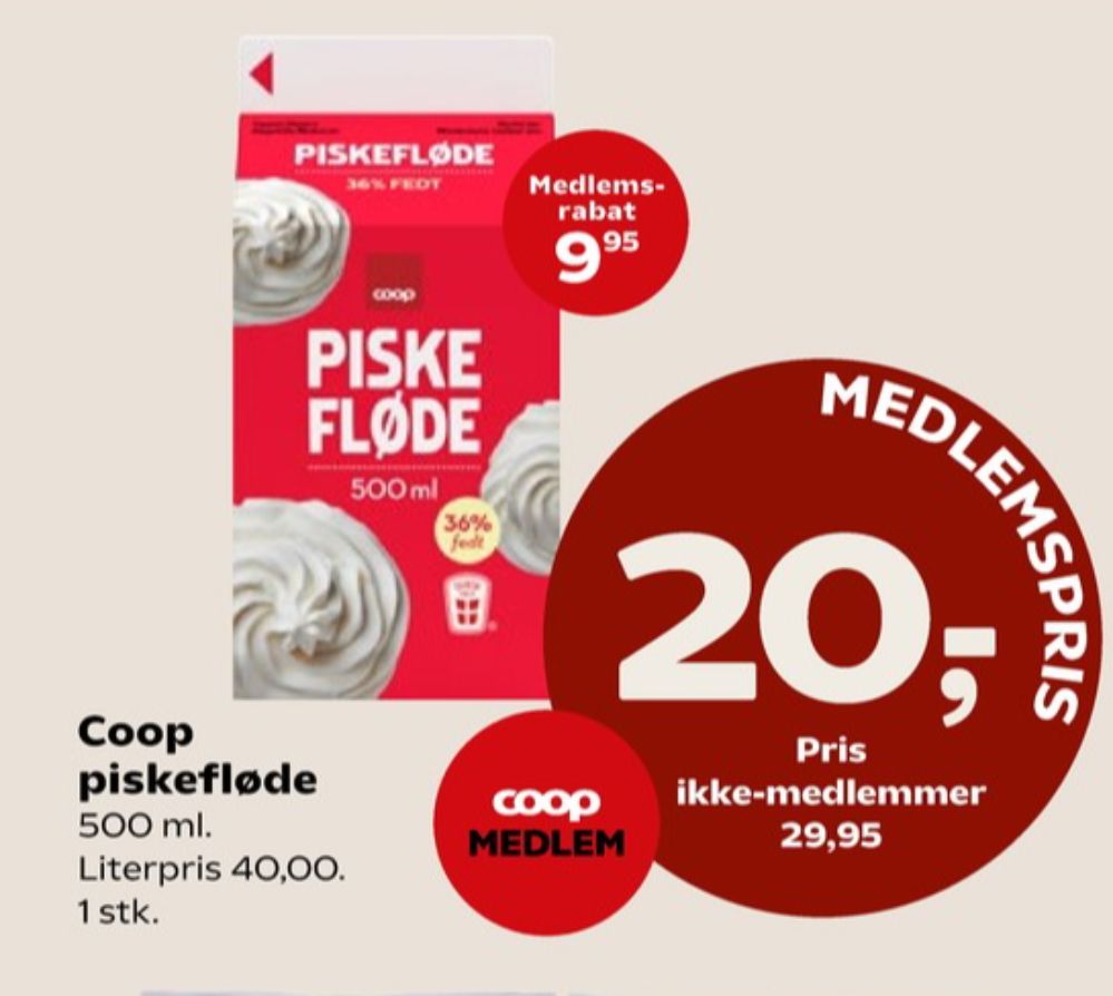 Coop, Piskefløde 36%