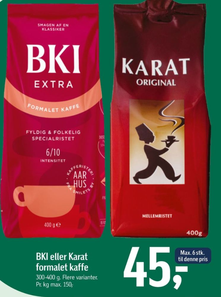 BKI Extra Specialristet, Kaffe Formalet