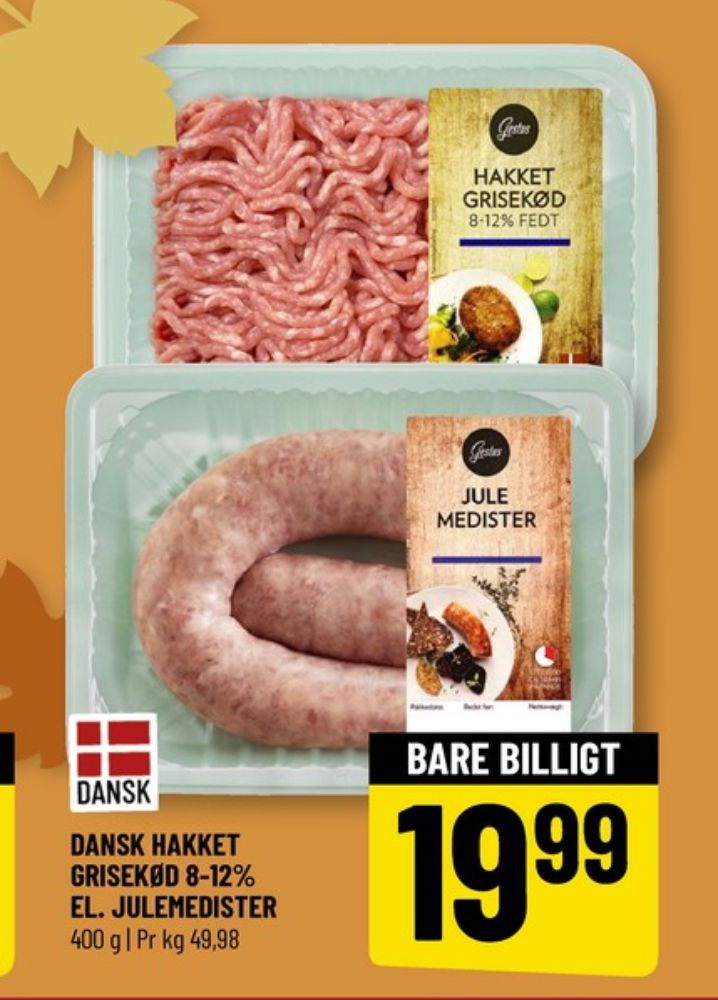 Gestus, Hakket grisekød 8-12%