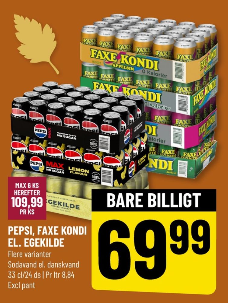 Faxe Kondi 0 Kalorier Appelsin, Appelsinsodavand 24 pk.