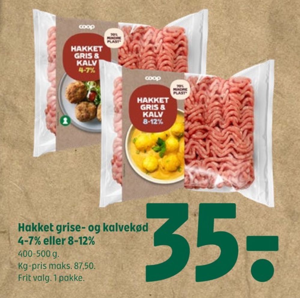Coop, Hakket kalv og grisekød 8-12%