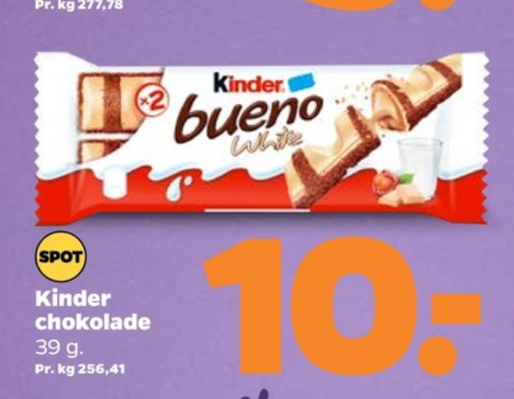 Kinder Bueno, Chokoladestænger White