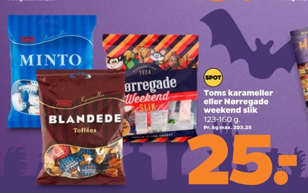 Toms Minto, Karameller