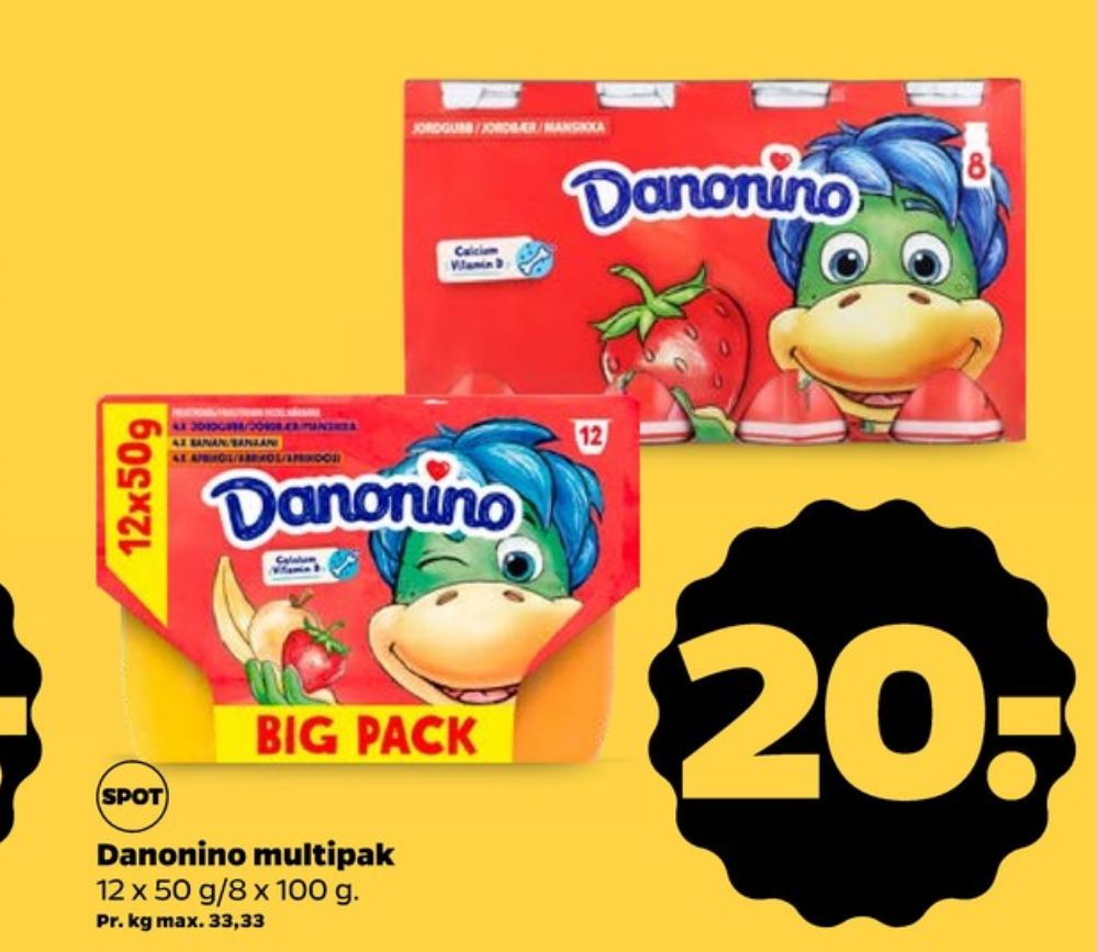 Danone Danonino, Drikkeyoghurt Jordbær