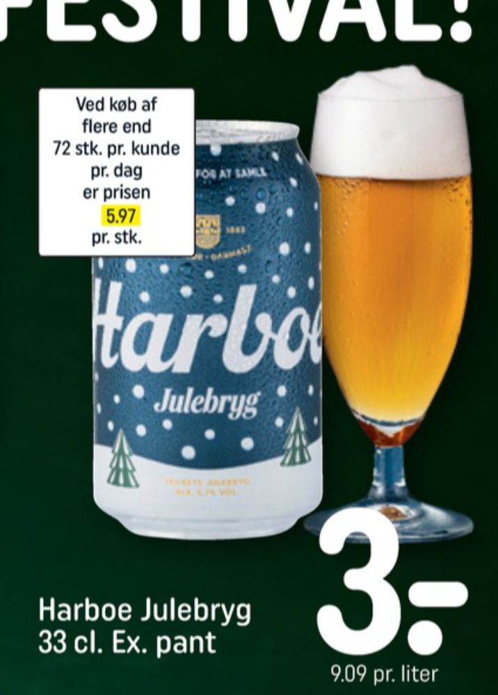 Harboe Julebryg, Øl