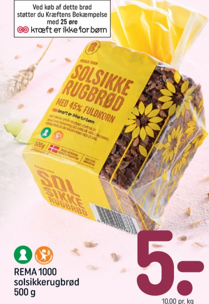 Rema 1000, Solsikkerugbrød
