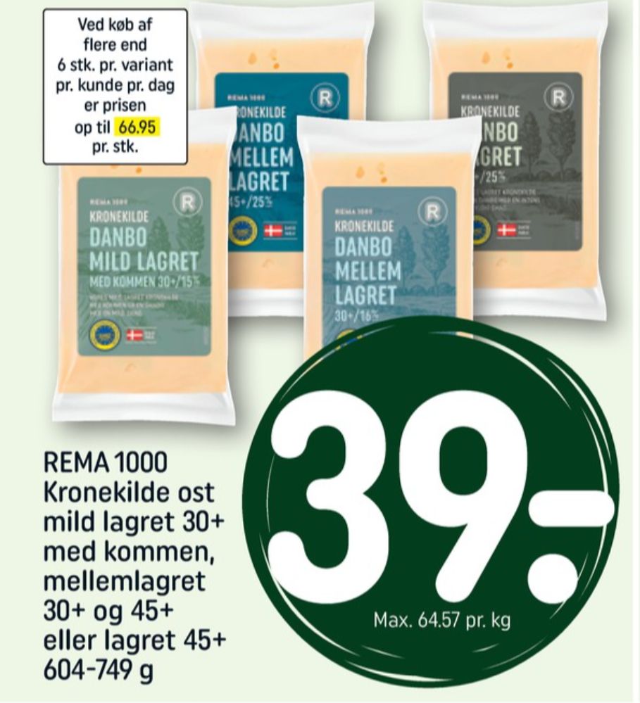 Rema 1000, Skæreost Danbo Mellemlagret 45+/25%
