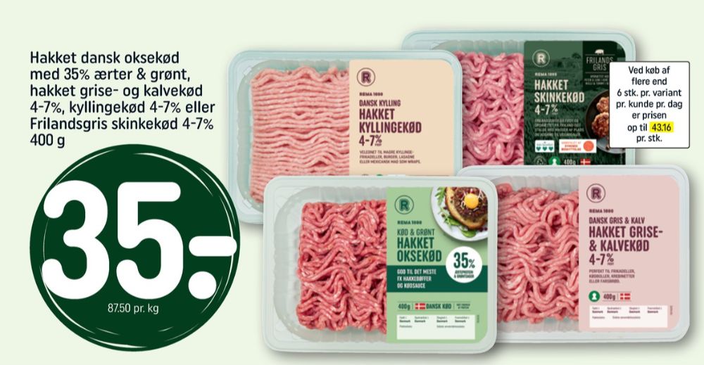 Rema 1000, Hakket Okse og Grønt 35%