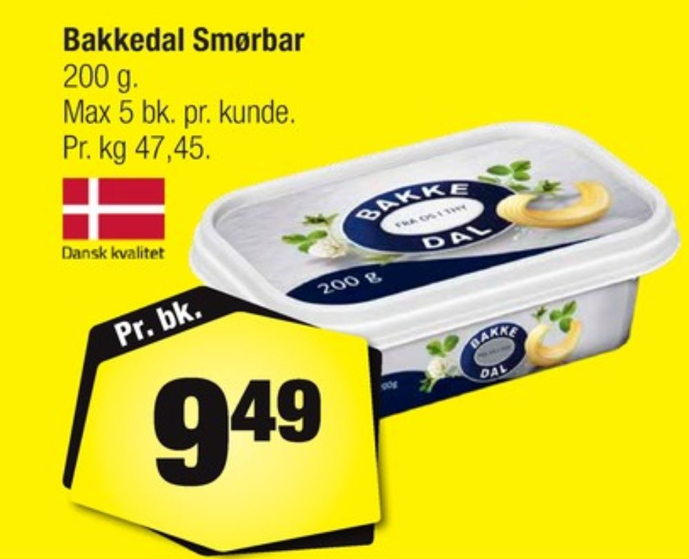 Bakkedal, Smørbar