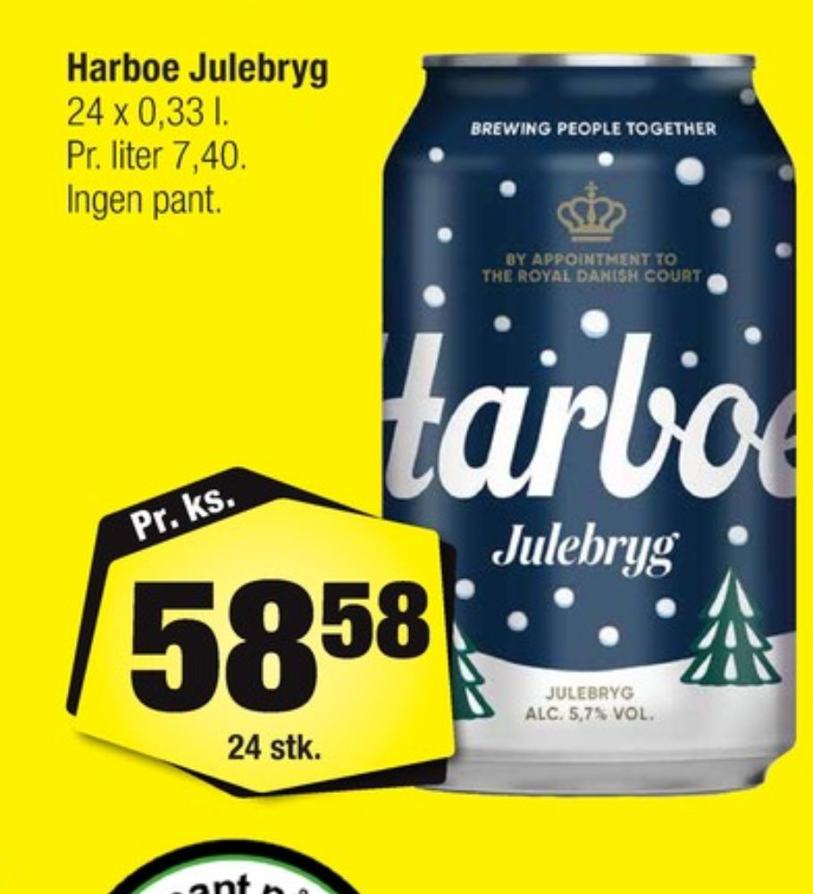 Harboe Julebryg, Øl 24 pk.