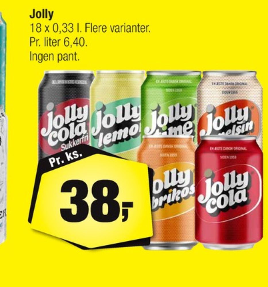 Jolly Cola Sukkerfri, Cola 18 pk.
