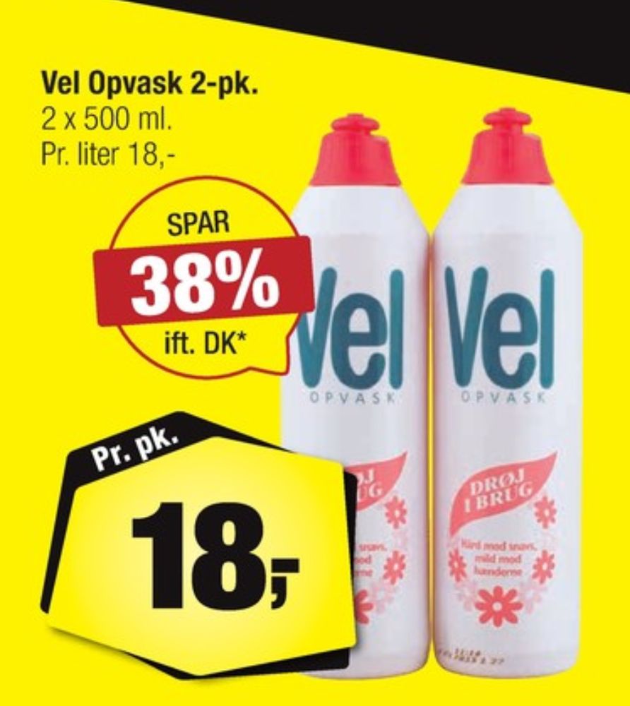 Vel, Opvaskemiddel