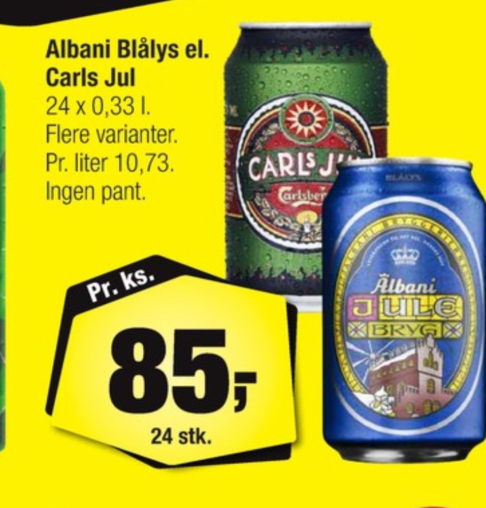 Albani Blålys Julebryg, Øl 24 pk.