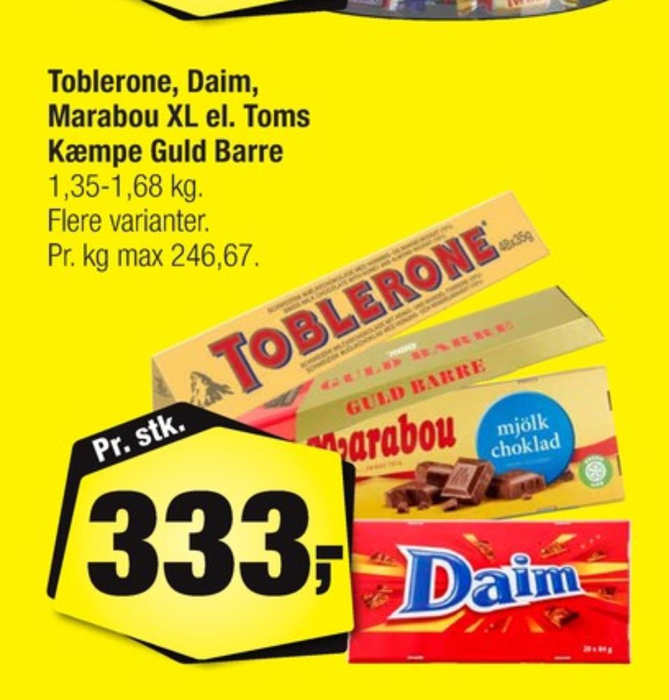 Toms Guldbarre, Chokoladebar