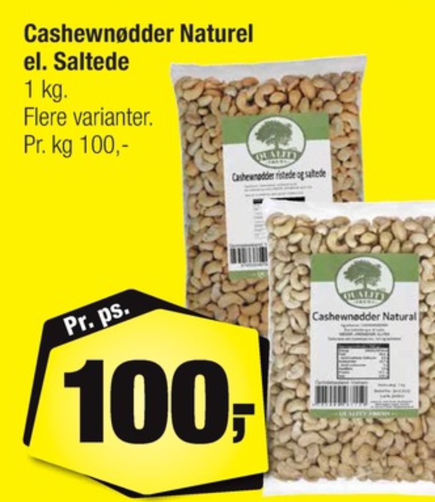 Quality Farms, Cashewnødder Ristede og Saltede