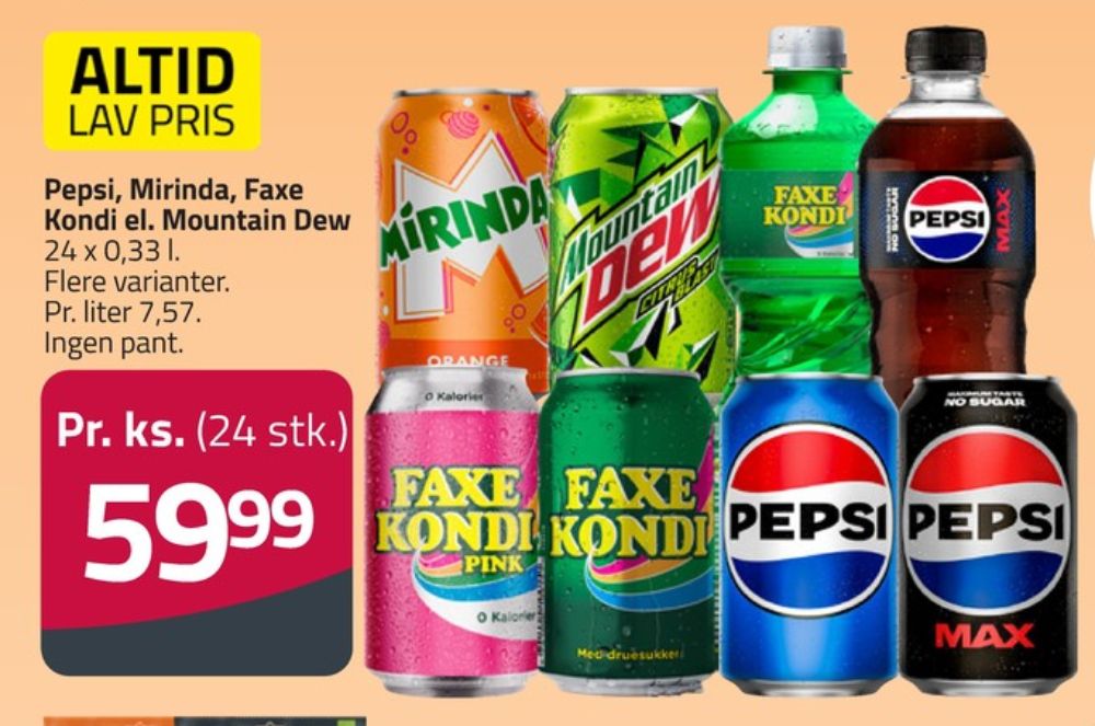 Faxe Kondi Pink Lemonade 0 Kalorier, Sportsvand 24 pk. 
