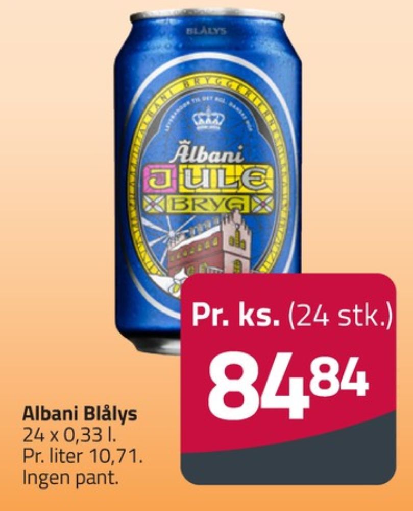 Albani Blålys Julebryg, Øl 24 pk.