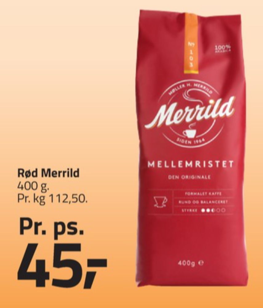 Merrild Mellemristet, Kaffe Formalet