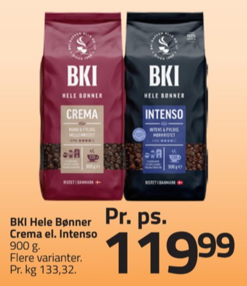 BKI Crema, Kaffebønner
