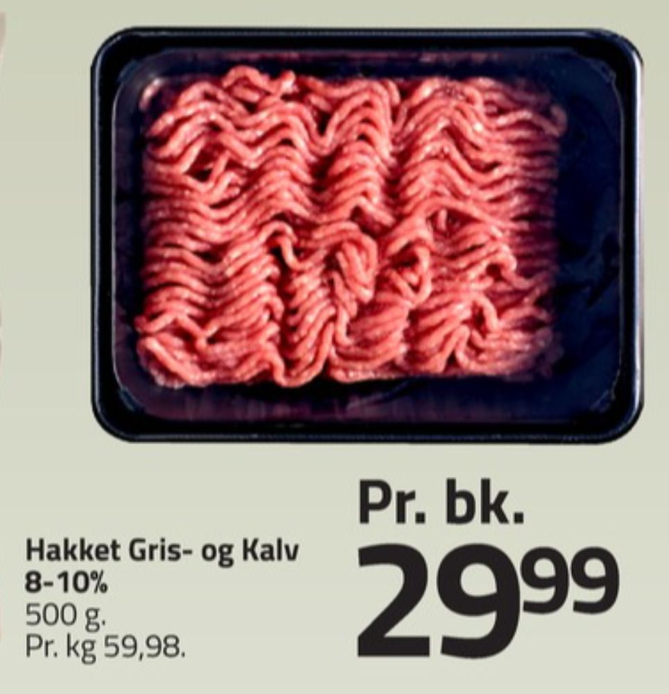 Hakket kalv og grisekød 8-10%