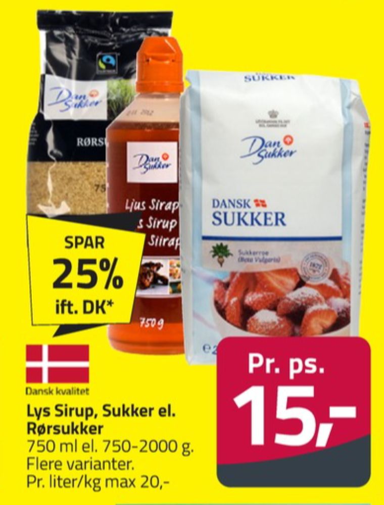 Dansukker, Sukker