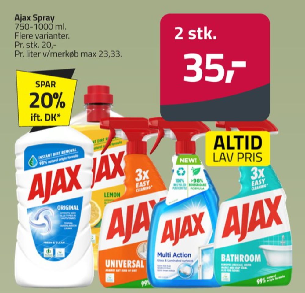 Ajax, Rengøring - universal