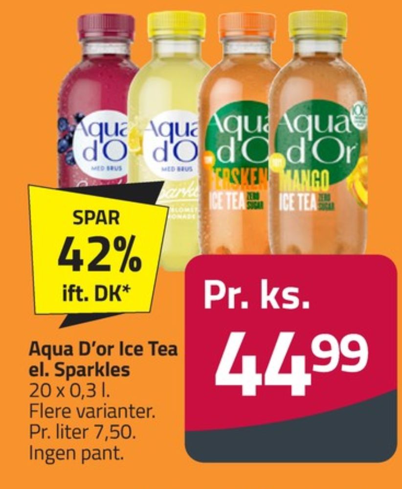 Aqua d'Or Lemon, Ice Tea Mango 20 pk.