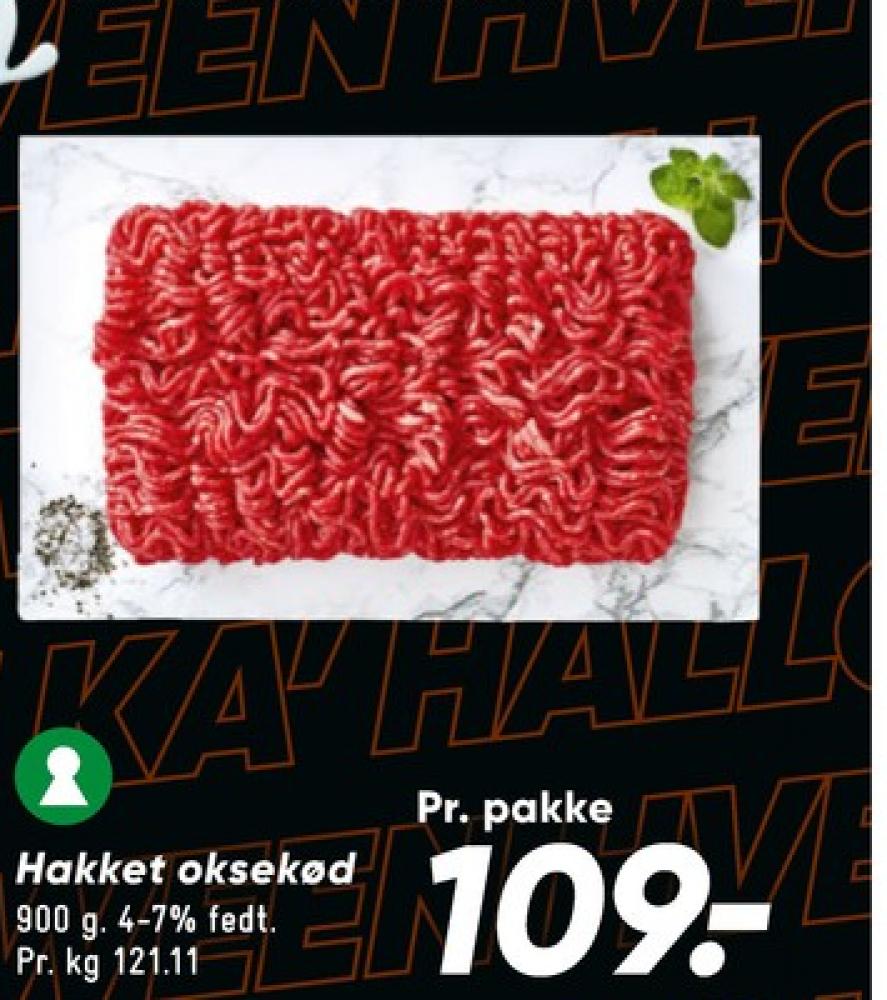 Hakket oksekød 4-7%