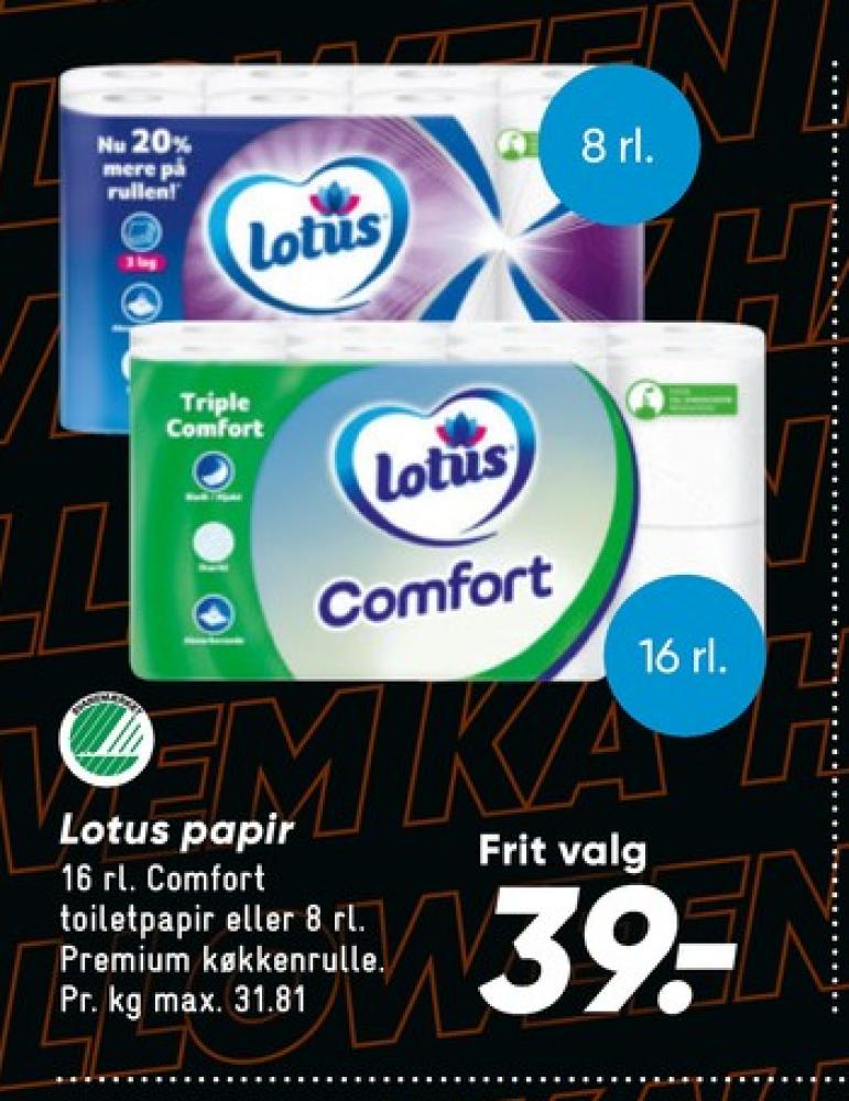 Lotus Comfort, Toiletpapir