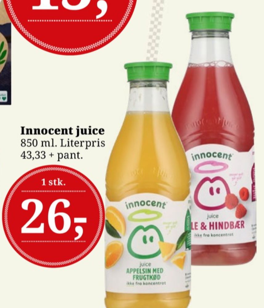 innocent, Æblejuice, Hindbær