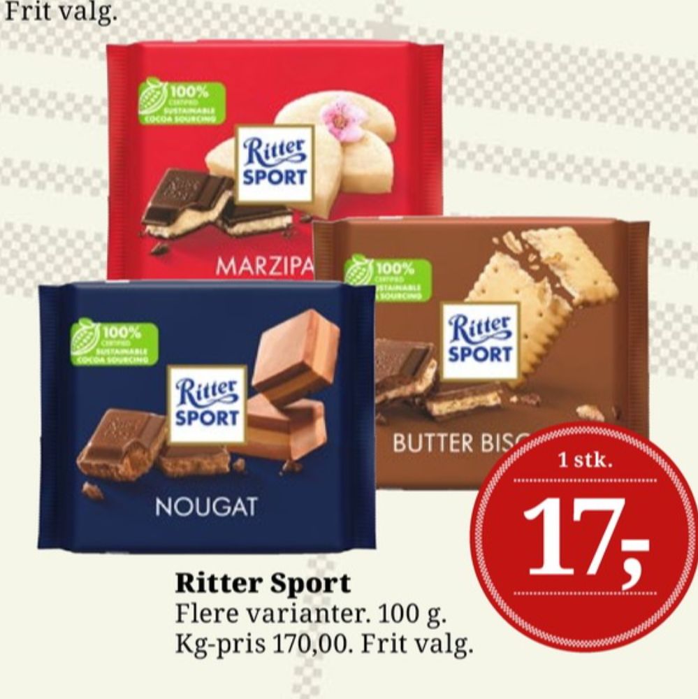 Ritter Sport, Chokoladeplade Butter Biscuit
