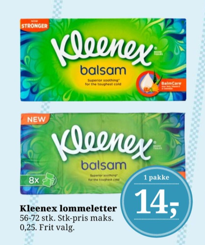 Kleenex, Lommetørklæder