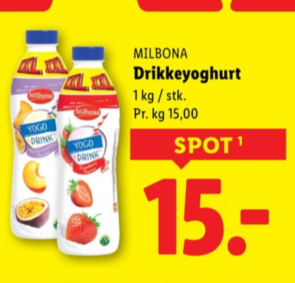 Milbona, Drikkeyoghurt Jordbær