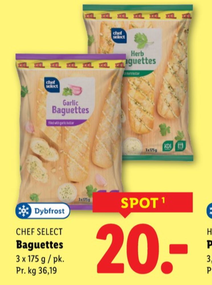 Chef Select, Hvidløgsbaguettes
