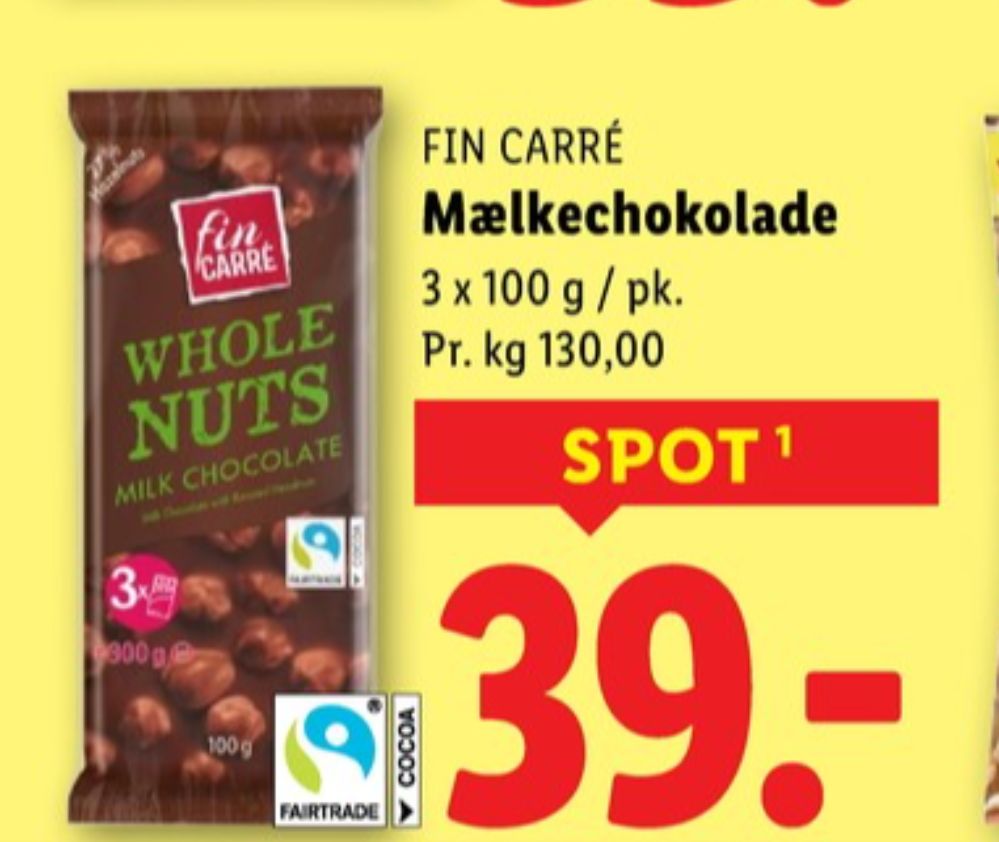 Fin Carré, Chokoladeplade Whole Nut Milk