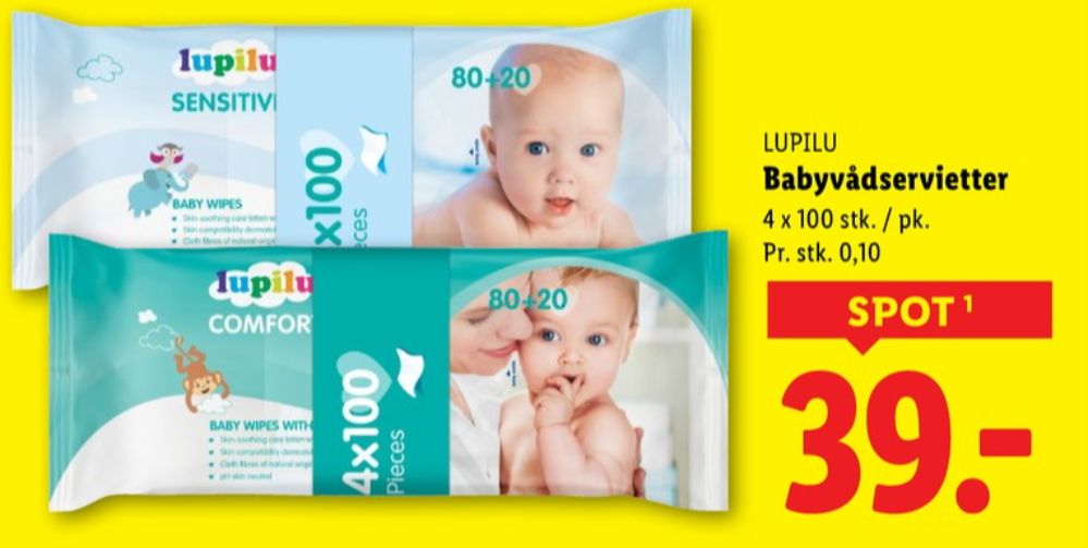 Lupilu, Vådservietter