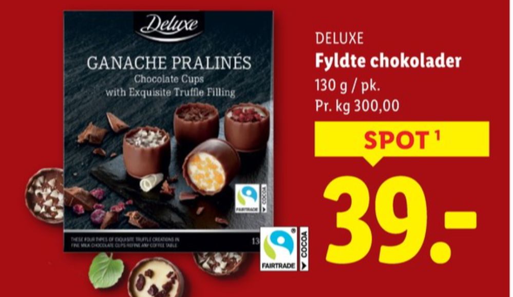 Deluxe, Dessertchokolade Ganache Pralines