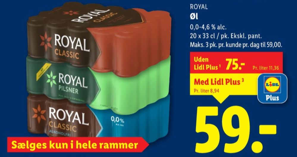 Royal Classic, Øl 20 pk.