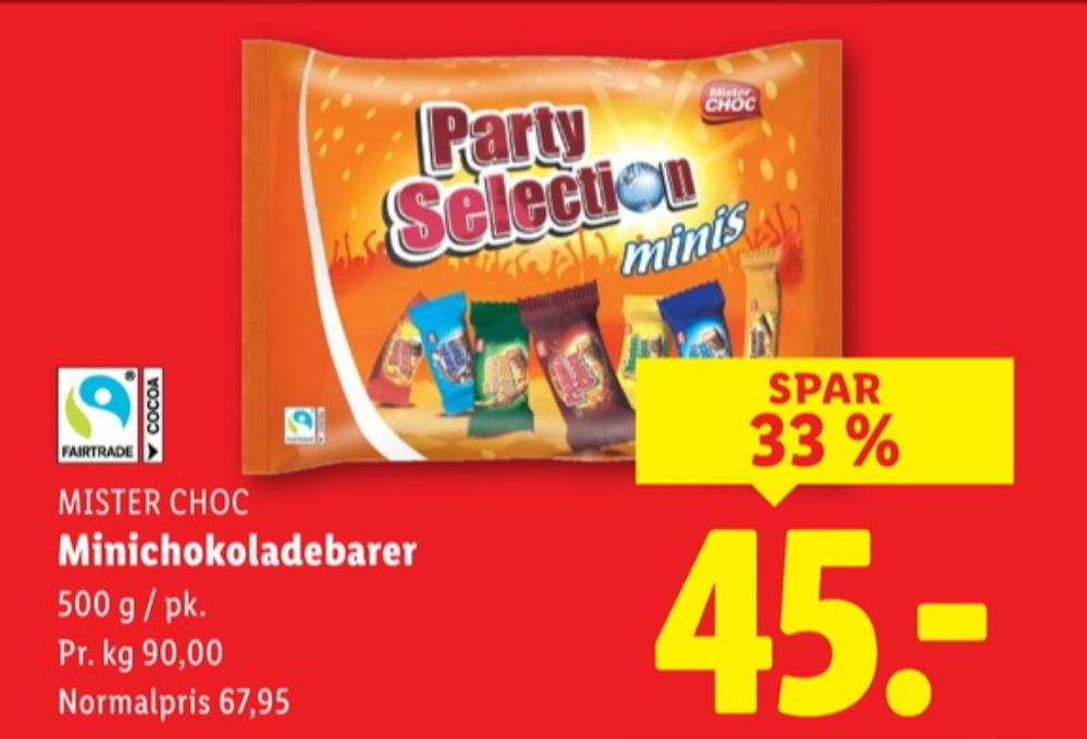 Mister Choc Party Selection Minis, Chokoladebar