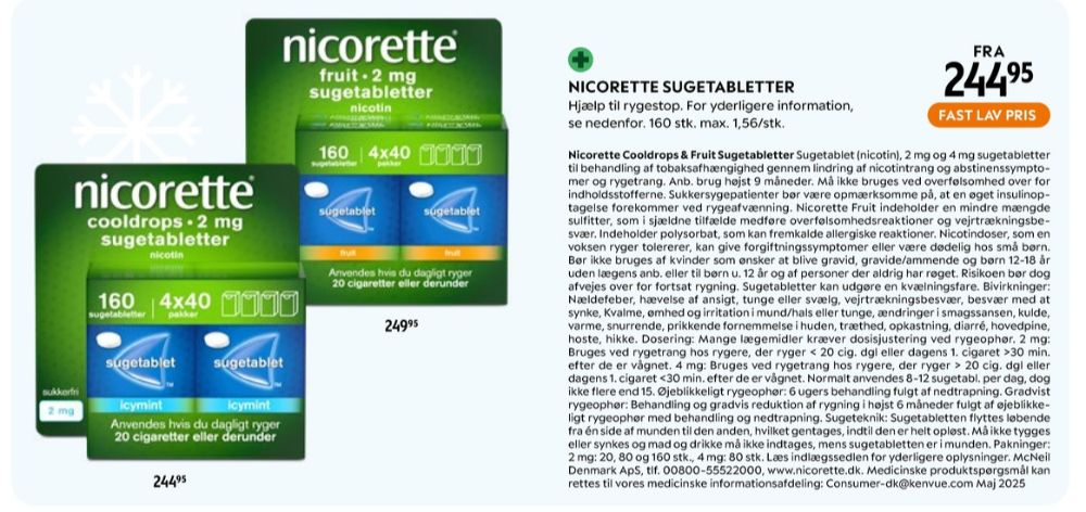 Nicorette, Sugetabletter