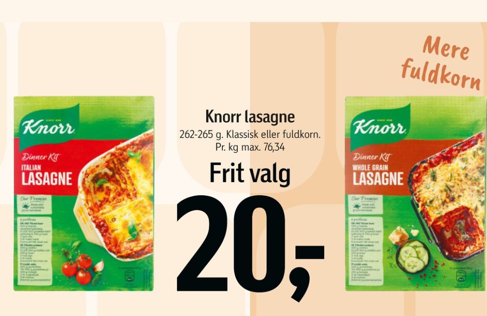 Knorr Dinner Kitt, Whole Grain Lasagne