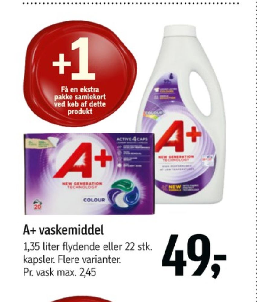 A+, Vaskemiddel-tabs