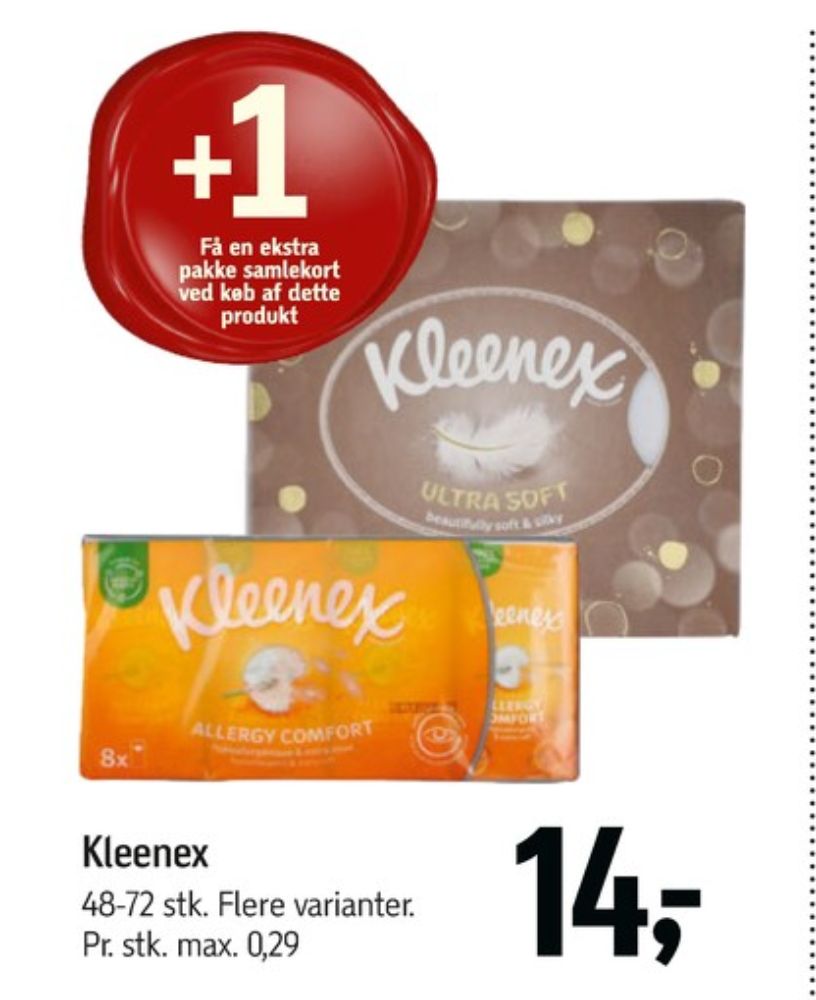 Kleenex, Lommetørklæder