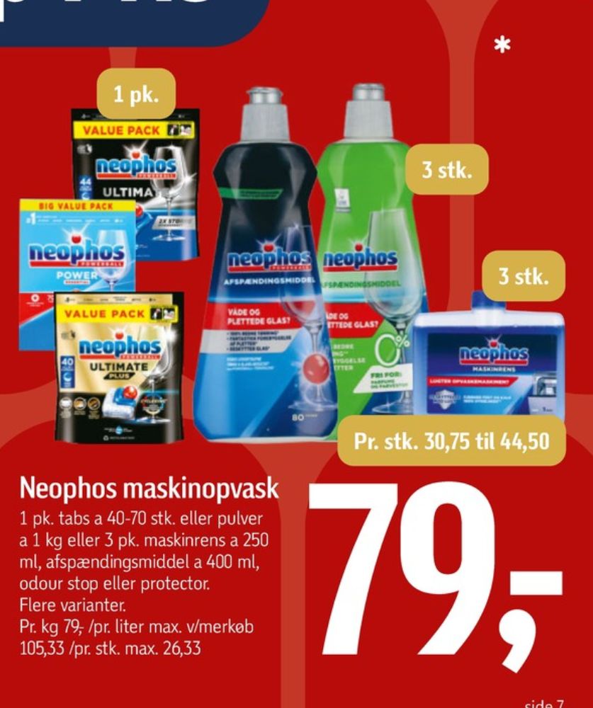 Neophos, Maskinopvask-tabs