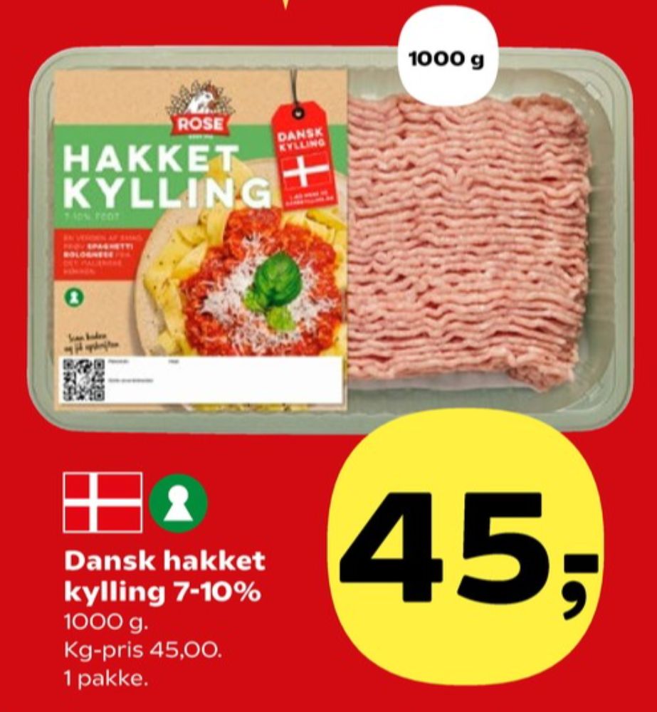 Rose, Hakket kylling 7-10%