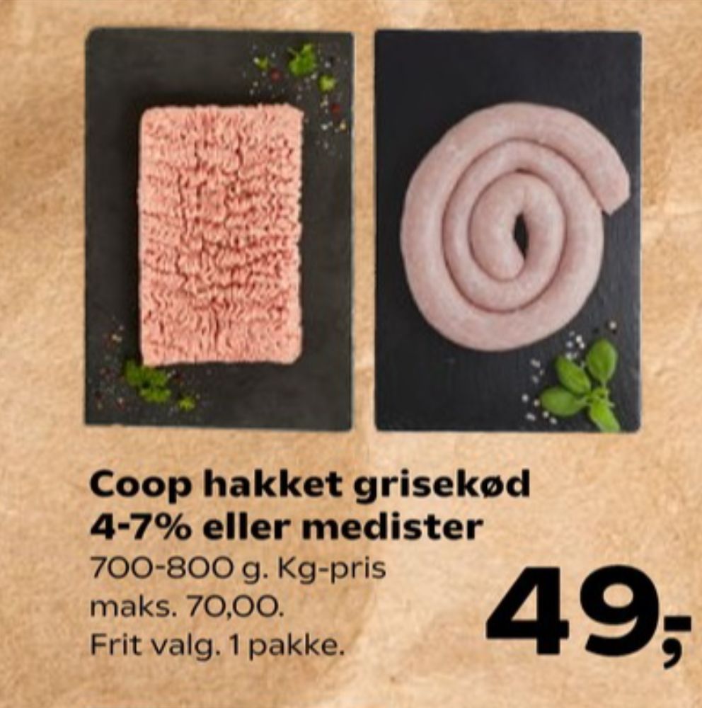 Coop, Hakket oksekød 4-7%