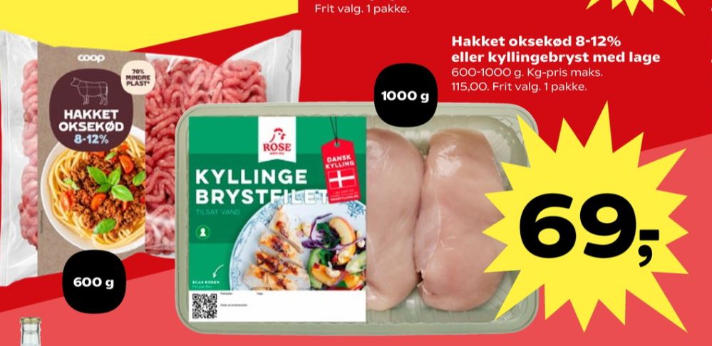 Coop, Hakket oksekød 8-12%