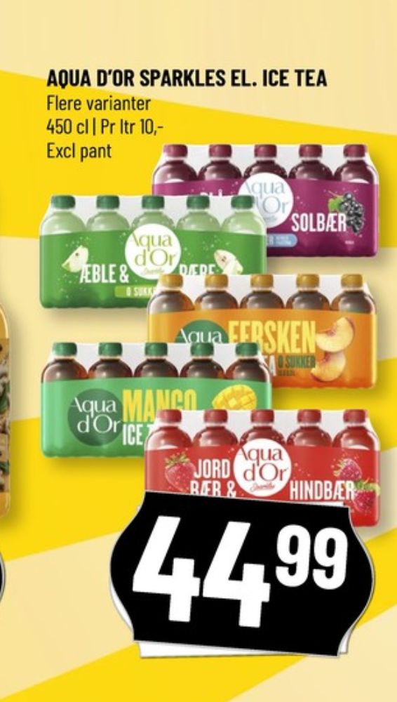 Aqua d'Or Lemon, Ice Tea Fersken 10 pk.